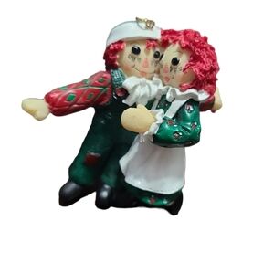 Vintage Raggedy Ann Andy Dancing Christmas Ornament 1998